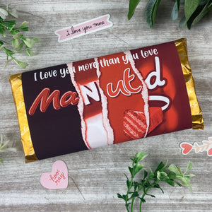 Manchester United Chocolate Bar - I Love You More Than...