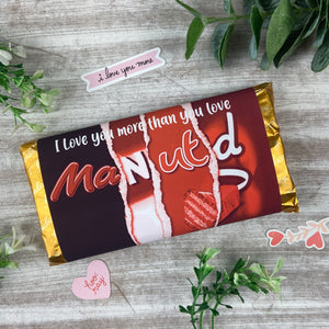 Manchester United Chocolate Bar - I Love You More Than...