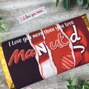 Manchester United Chocolate Bar - I Love You More Than...