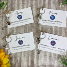 Load image into Gallery viewer, Zodiac Crystal Keyring-The Persnickety Co
