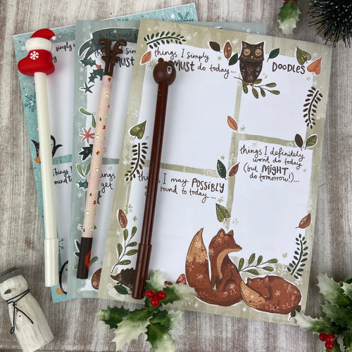£5.00 Stocking Filler! 3 x Notepads and Pens set!!!-The Persnickety Co