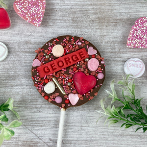 Personalised Valentines Chocolate Lollipop