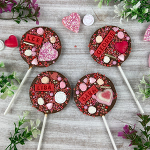 Personalised Valentines Chocolate Lollipop