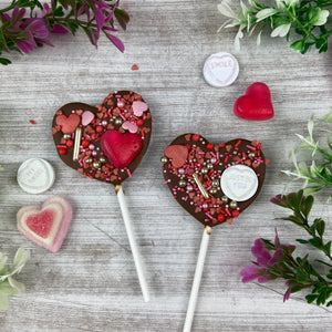 Mini Valentines Chocolate Lollipops