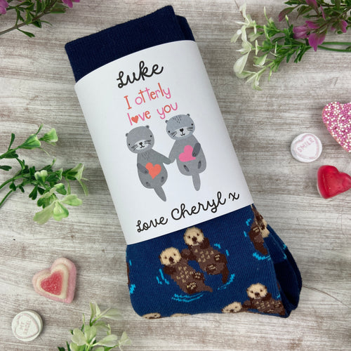 Otter Socks With Personalised Label-The Persnickety Co