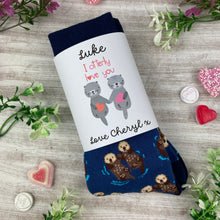 Load image into Gallery viewer, Otter Socks With Personalised Label
