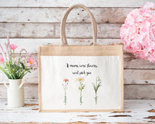 Load image into Gallery viewer, Personalised if grandmas we&#39;re flowers jute bag-The Persnickety Co
