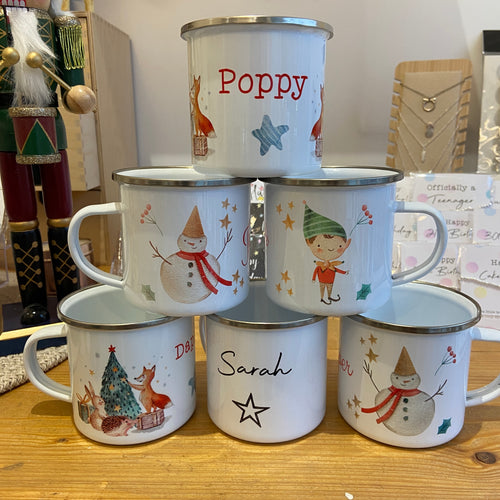 £5.00 Stocking Filler! - Personalised Enamel Mug!!!!-The Persnickety Co