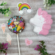Load image into Gallery viewer, £5.00 Special Offer! Unicorn Bath Bomb and Chocolate Lollipop-The Persnickety Co

