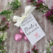 Load image into Gallery viewer, Personalised Baby Shower Favours - 3 x Heart Chocolates
