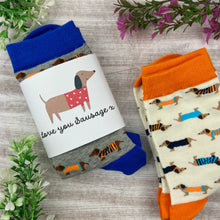 Load image into Gallery viewer, Dachshund Socks - Love You Sausage-The Persnickety Co
