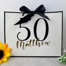 Load image into Gallery viewer, Personalised Birthday Gift Bag - White &amp; Black
