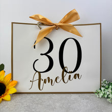 Load image into Gallery viewer, Personalised Birthday Gift Bag - White &amp; Gold
