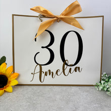 Load image into Gallery viewer, Personalised Birthday Gift Bag - White &amp; Gold
