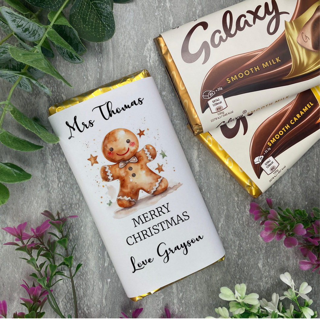 Cute Personalised Teacher Christmas Chocolate Bar-The Persnickety Co