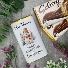 Load image into Gallery viewer, Cute Personalised Teacher Christmas Chocolate Bar
