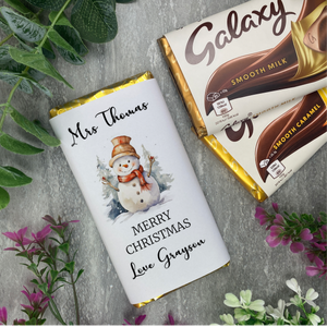 Cute Personalised Teacher Christmas Chocolate Bar