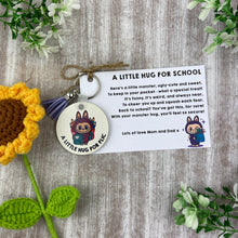 Load image into Gallery viewer, Back to School Pocket Hug Keyring - Purple Monster-The Persnickety Co
