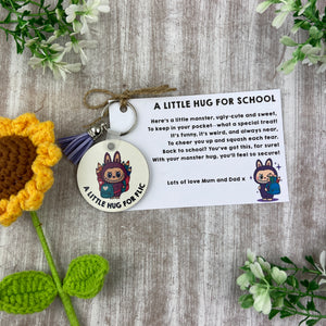 Back to School Pocket Hug Keyring - Purple Monster-The Persnickety Co