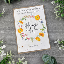 Load image into Gallery viewer, Plantable Wildflower Wedding Card
