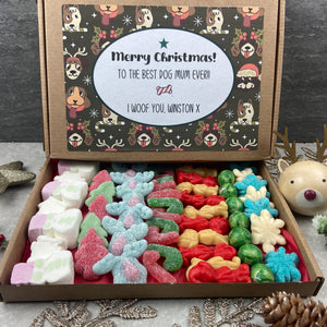 Merry Christmas Personalised Dog Mum/Dad Sweet box