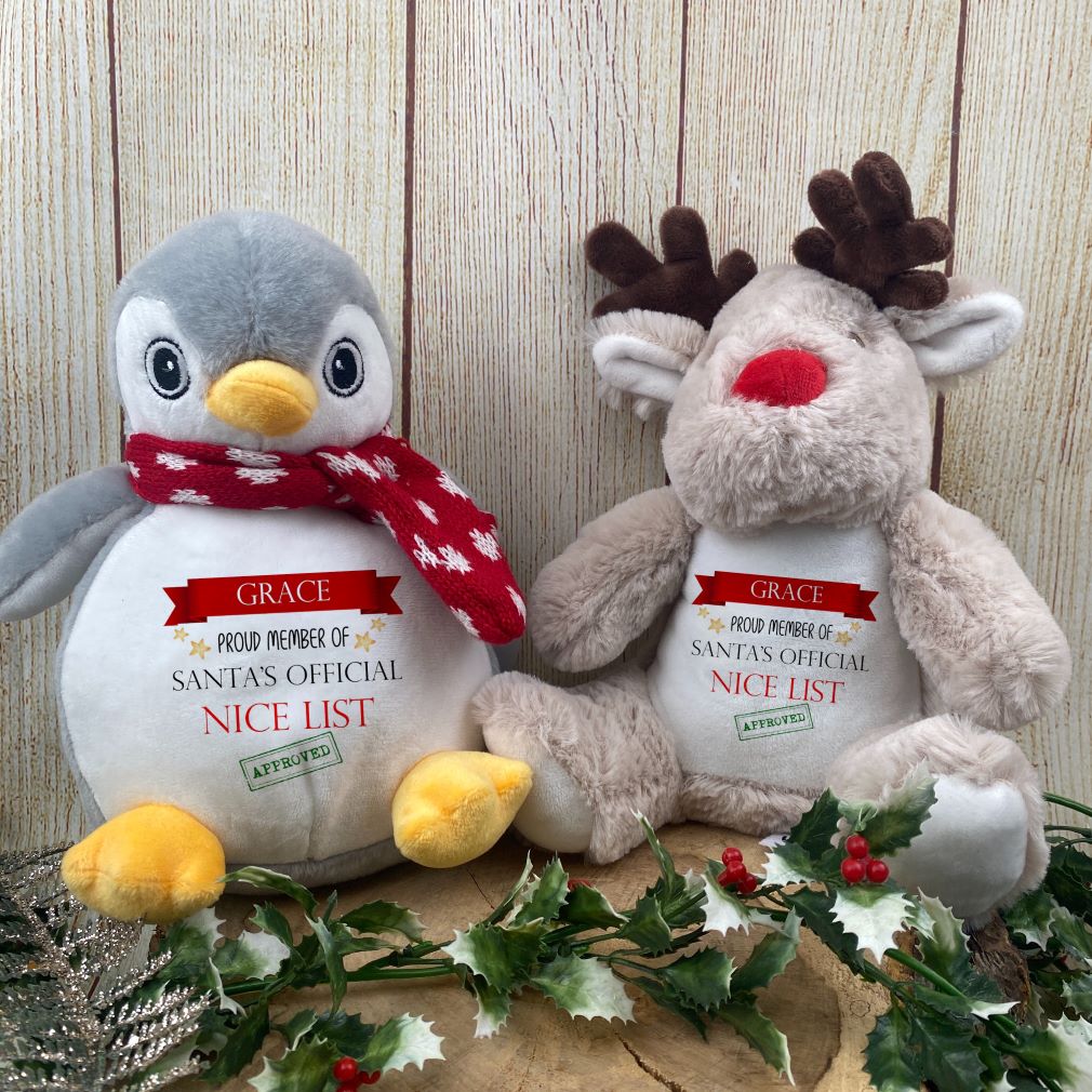 Personalised “Nice List Approved” Plush Keyring or Soft Toy-The Persnickety Co