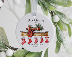 Personalised First Christmas As A Family Ornament-The Persnickety Co