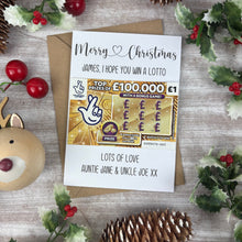 Load image into Gallery viewer, Personalised Merry Christmas Scratch Card - I Hope You Win A Lotto-The Persnickety Co
