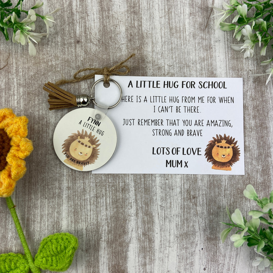 Back to School Pocket Hug Keyring - Brave Lion-The Persnickety Co