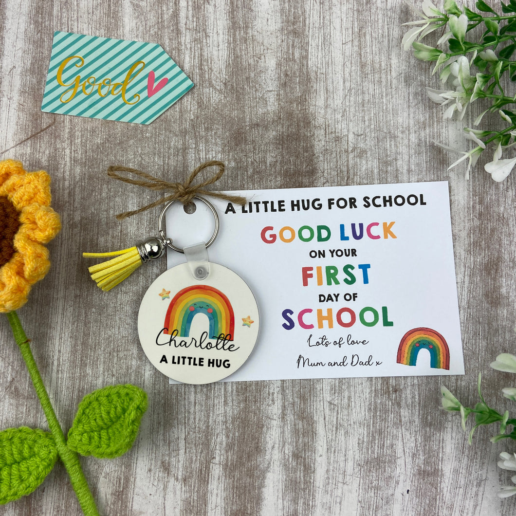 Back to School Pocket Hug Keyring - Bright Rainbow-The Persnickety Co