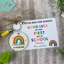 Load image into Gallery viewer, Back to School Pocket Hug Keyring  - Bright Rainbow
