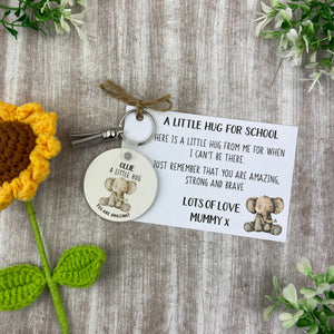 Back to School Pocket Hug Keyring  - Elephant