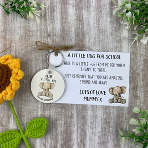Back to School Pocket Hug Keyring  - Elephant