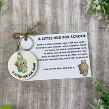 Load image into Gallery viewer, Back to School Pocket Hug Keyring  - Green Monster
