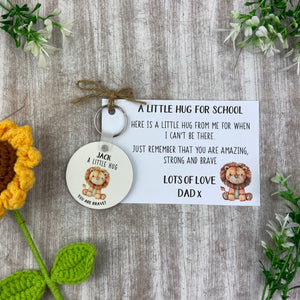 Back to School Pocket Hug Keyring  - Lion
