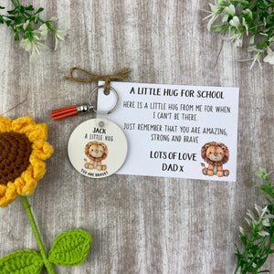 Back to School Pocket Hug Keyring  - Lion