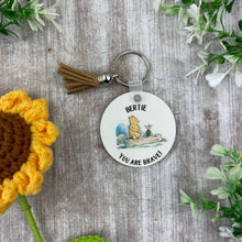 Load image into Gallery viewer, Back to School Pocket Hug Keyring  - Brave Bear
