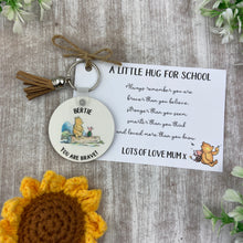 Load image into Gallery viewer, Back to School Pocket Hug Keyring - Brave Bear-The Persnickety Co
