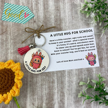 Load image into Gallery viewer, Back to School Pocket Hug Keyring  - Pink Monster
