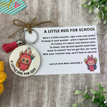 Load image into Gallery viewer, Back to School Pocket Hug Keyring  - Pink Monster
