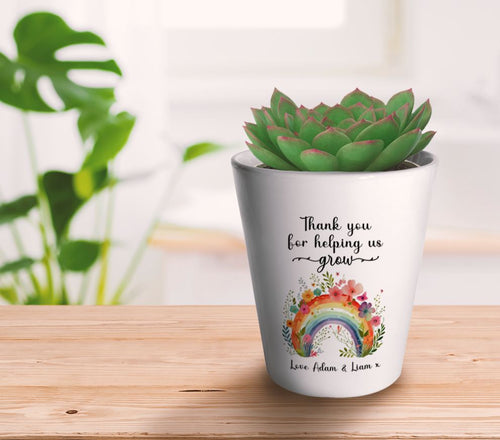 Rainbow Teacher Plant Pot - Thank you for helping me grow-The Persnickety Co