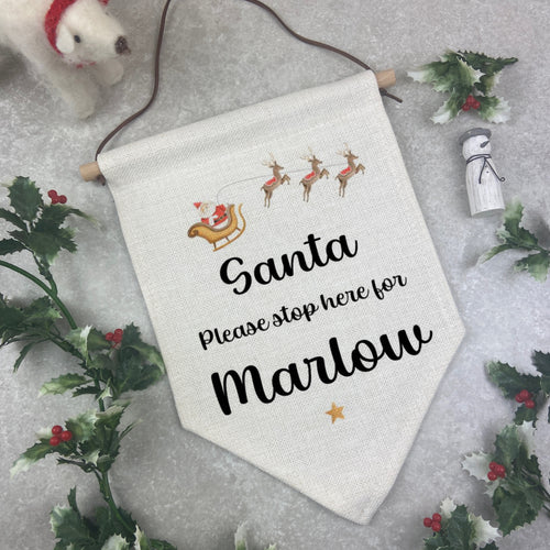 Personalised Santa Stop Here Sign - Santa's Sleigh-The Persnickety Co