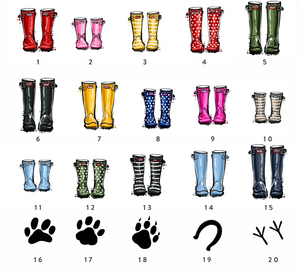 Personalised Welly Boot Print For Couples