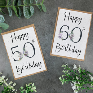 Happy Birthday Age  Personalised Plantable Seed Card