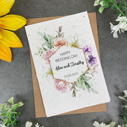 Wedding Day Personalised Plantable Seed Card-The Persnickety Co