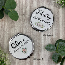Load image into Gallery viewer, Personalised Bridesmaid Silver Compact Mirror
