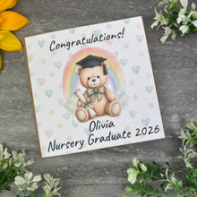 Load image into Gallery viewer, Personalised Nursery Graduation Teddy Bear Card
