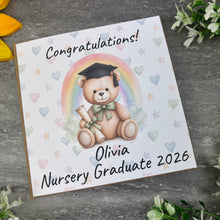 Load image into Gallery viewer, Personalised Nursery Graduation Teddy Bear Card
