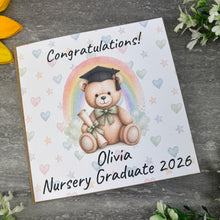 Load image into Gallery viewer, Personalised Nursery Graduation Teddy Bear Card-The Persnickety Co
