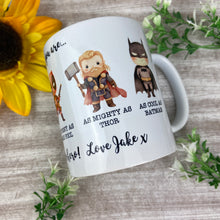 Load image into Gallery viewer, Personalised Superhero Dad Mug
